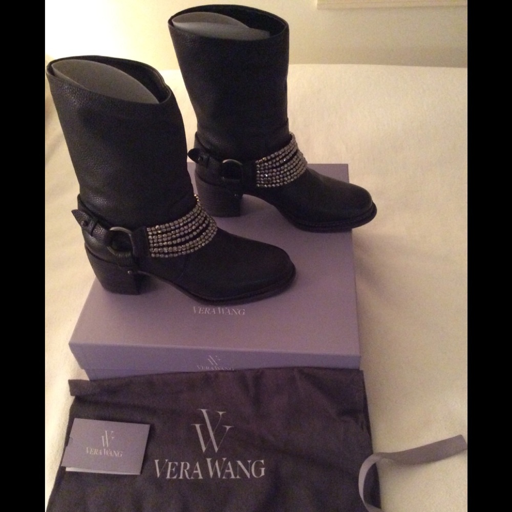 💥💕Vera Wang Natasha Boots Black Bling BEAUTIES!